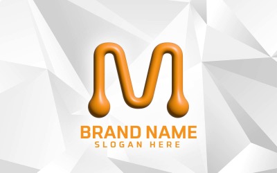 3D Inflate Software Brand M logotyp Design