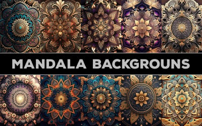 10 luxuriöse Mandala-Hintergrundpakete