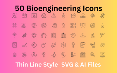 生物工程图标集50轮廓图标- SVG和AI文件
