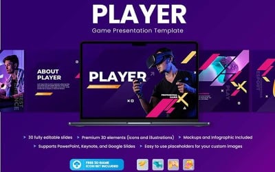 Player - Herní prezentace PowerPoint šablony