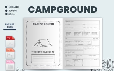 Campground Logbook &amp;amp; 房车旅行日记，露营日志，可打印的PDF，露营日记