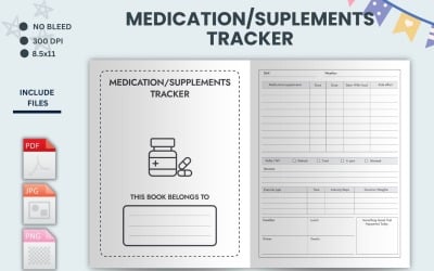 Vitamin Tracker, Kiegészítő Tracker, Vitamin Lista, Vitamin Log, Health Tracker, Wellness tervező