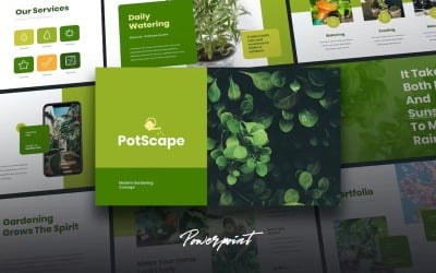 Postcape -绿色商业Powerpoint模板