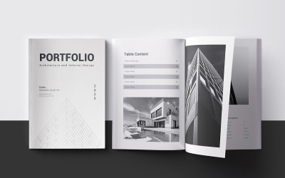 Portfolio Design Und Architekturportfolio Mit Schwarz Und Wei