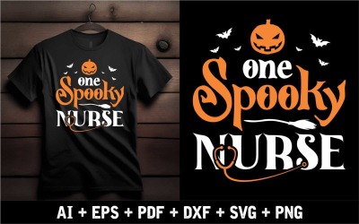 Дизайн футболки «Одна жуткая медсестра на Хэллоуин»