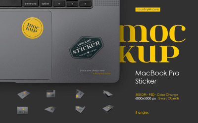 MacBook Pro Aufkleber-Mockup-Set