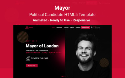 Alcalde - Plantilla de página de inicio de candidato político