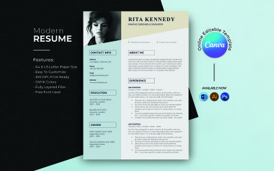 Rita Kennedy Graphic Designer &amp;amp; Developer Resume Template