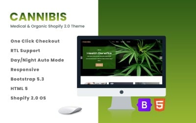 大麻-医疗，CBD，大麻 &amp;amp; 有机购物2.0的主题
