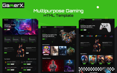 GamerX—模型多用HTML游戏| |游戏玩家商店, 在线streamers和游戏博客