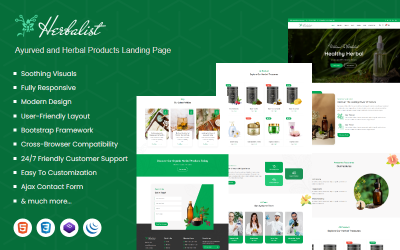 Herbalist - Ayurved and Herbal 产品 Landing Page
