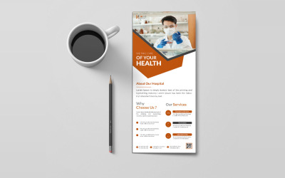 Plantilla de tarjeta informativa de atención médica limpia y moderna