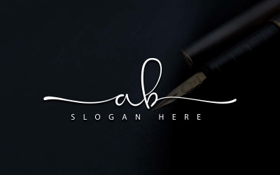 Kaligrafické studio styl AB dopis logo design - identita značky