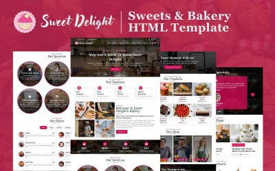 Sweet Delight - Sweets &amp;amp; Bakery HTML5 Website Template