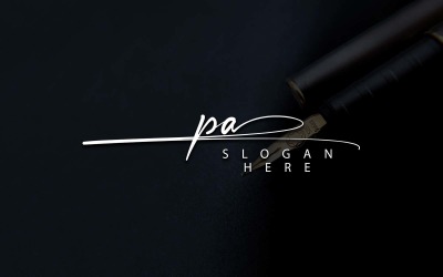 Design de logotipo de carta PA de fotografia criativa