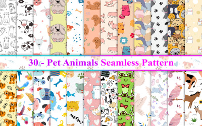 Pet Animals Seamless Pattern, Animals Seamless Pattern, Animal Pattern