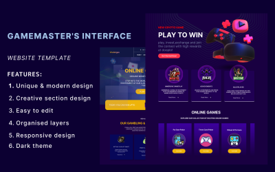 GameMaster -赌场和游戏Figma模板