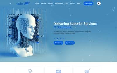 tecnoit | Plantilla de sitio web responsivo multipropósito de soluciones de TI y servicios comerciales