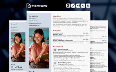 Fashion photographer Resume Template | Finish Resume