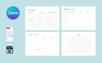 A Canva Editable KDP Interior Bundle Planner