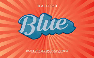 蓝色可编辑的矢量Eps 3d文本效果设计