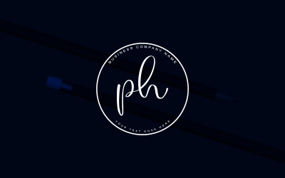 PH-Letter-Logo-Design im Kalligraphie-Studio-Stil, luxuriöse Logo-Vorlage