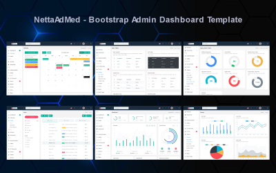 NettaAdMed - Modèle d&amp;#39;administration Bootstrap - Modèle de tableau de bord