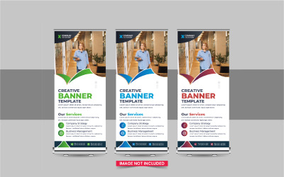 Company advertisement roll up banner, Roll Up Banner design template layout