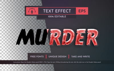 谋杀-可编辑的文字效果，字体样式