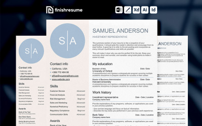 Investment representative Resume Template | Finish Resume