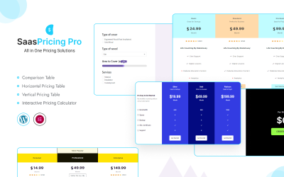 SaasPricing Pro - all -in - one early pricing table插件为Elementor
