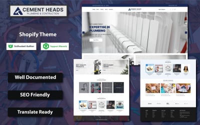 Cement Heads - Tema de secciones Shopify de plomería, construcción y pisos