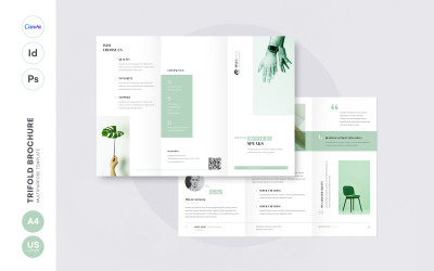 Minimale groen driebladige brochure
