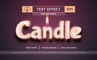 Svíčka - upravitelný textový efekt, styl písma