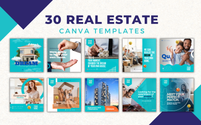 30 šablon Real Estate Canva pro sociální média