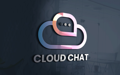 Modèle de logo vectoriel de chat en nuage