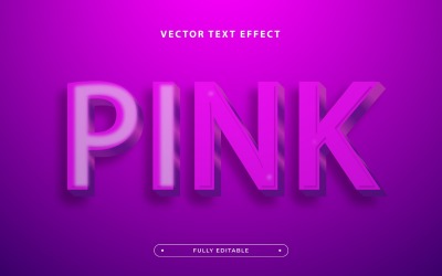 粉红色3D文字效果设计. 现代文字设计. 完全可修改的文本效果.