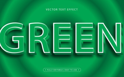 3D绿色文字效果设计. 现代文字设计. 完全可编辑的文本效果.