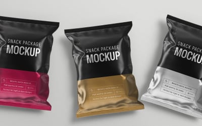 Snackpakket Mockup PSD-sjabloon Vol 13