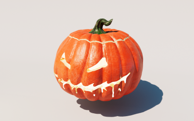 Halloween-pumpa - 3D-modell med full textur av hög kvalitet