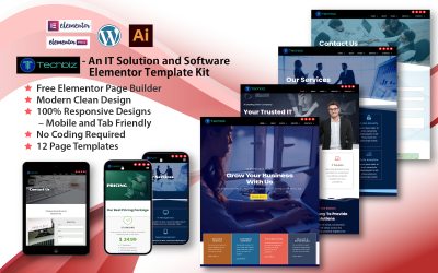 Techbiz - IT和软件解决方案元素模板套件