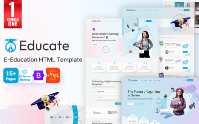 Educate - Çevrimiçi Eğitim ve Kurslar HTML Web Sitesi Şablonu