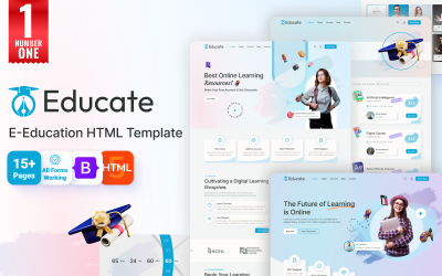 Educate - Online Education &amp;amp; Courses HTML Website Template