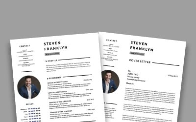 Modern resume template design. PSD template