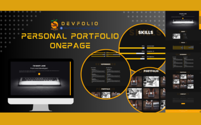 DevFolio - Szablon HTML portfolio osobistego Menu po lewej stronie