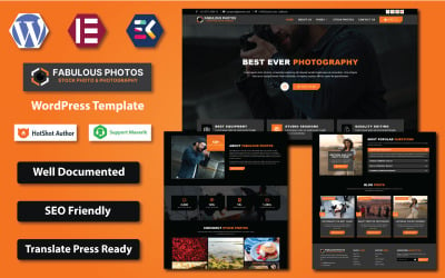 Fabulous Photos - Stock Photo &amp;amp; Photography WordPress Elementor Template