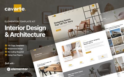 Cavarte - Kit de modèles Elementor pour le design d&amp;#39;intérieur et l&amp;#39;architecture