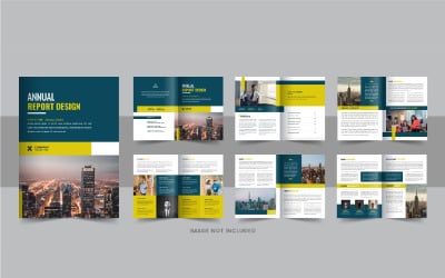 Design de folheto de relatório anual ou layout de modelo de relatório anual