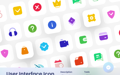 Jeu d&amp;#39;icônes de l&amp;#39;interface utilisateur Style coloré 3