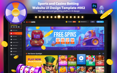 Spor ve Casino Bahisleri Web Sitesi Kullanıcı Arayüzü Tasarım Şablonu #002